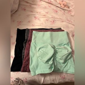 4 PACK gym spandex butt lifting shorts